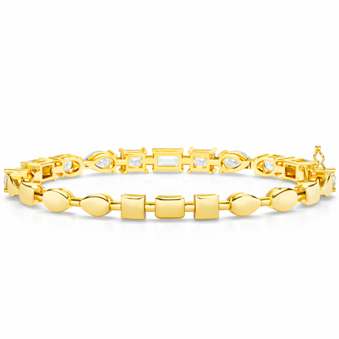 13.84Ct Multi Shape Diamond Minimalist  Antique Vintage Inspired Handcrafted Stunning Tennis Bracelet For Her - HIGHCARAT DIAMONDS