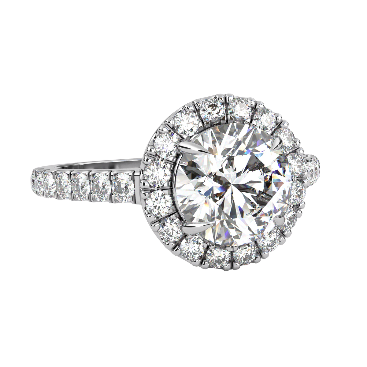 13.89 Ct  Round Cut Lab Grown Diamond Delicate Halo Art Deco Party Wear Ring For Her - HIGHCARAT DIAMONDS