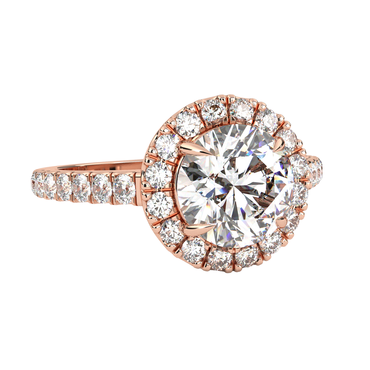 13.89 Ct  Round Cut Lab Grown Diamond Delicate Halo Art Deco Party Wear Ring For Her - HIGHCARAT DIAMONDS