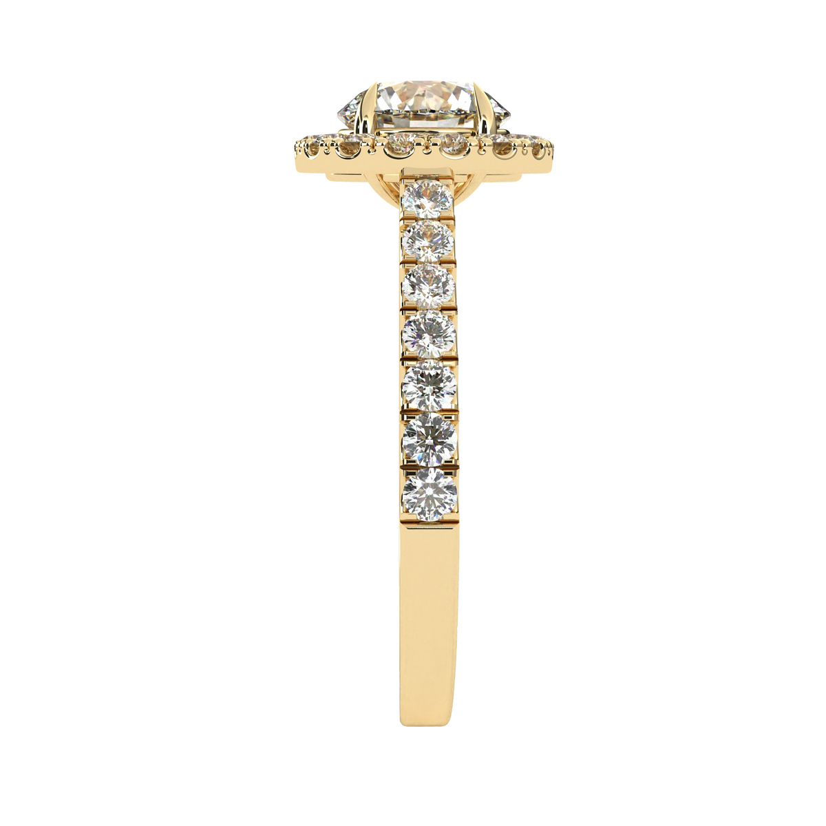 13.89 Ct  Round Cut Lab Grown Diamond Delicate Halo Art Deco Party Wear Ring For Her - HIGHCARAT DIAMONDS