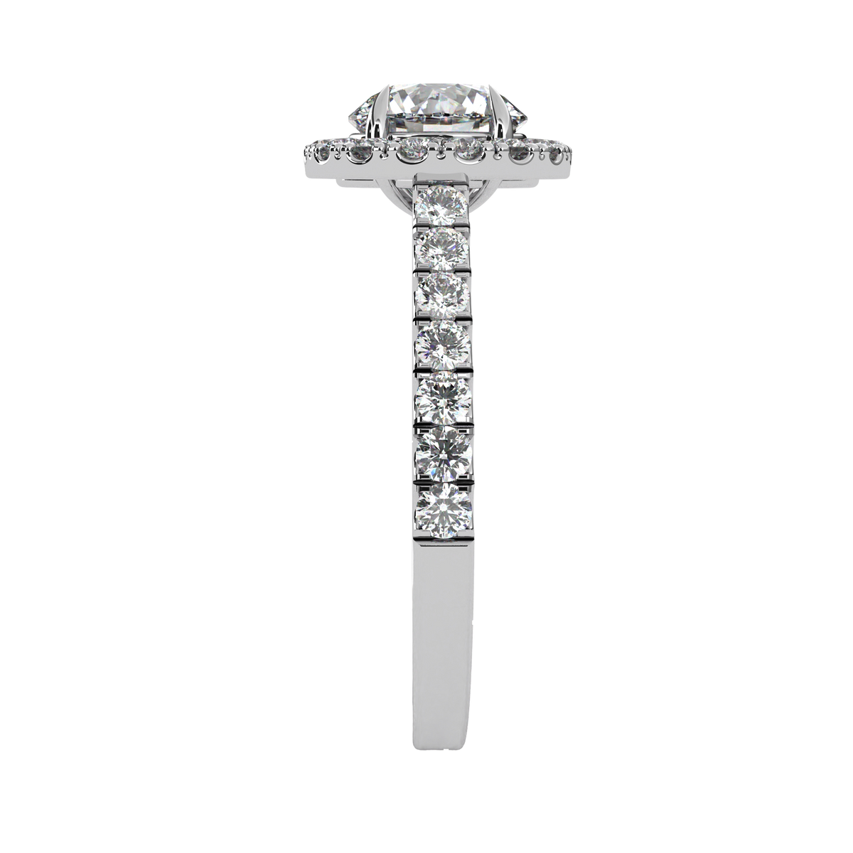 13.89 Ct  Round Cut Lab Grown Diamond Delicate Halo Art Deco Party Wear Ring For Her - HIGHCARAT DIAMONDS