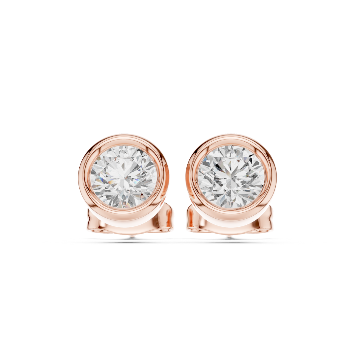 Round Cut Lab Grown Diamond Classic Stud Earrings