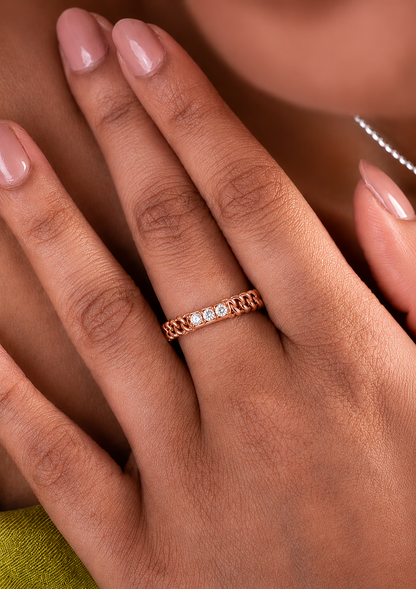 14 KT Solid Gold Round Cut Gender-Neutral Diamond Rings Unisex Bands For Modern Style - HIGHCARAT DIAMONDS