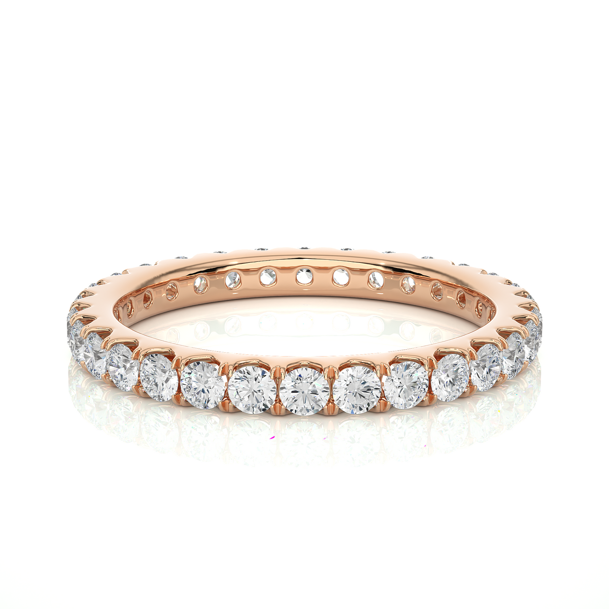 Channel Set Lab Grown Diamond Eternity Band , 14K White Gold, Yellow Gold Or Rose Gold Band For Gifted By Brother Birthday - HIGHCARAT DIAMONDS