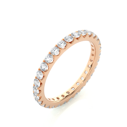 Channel Set Lab Grown Diamond Eternity Band , 14K White Gold, Yellow Gold Or Rose Gold Band For Gifted By Brother Birthday - HIGHCARAT DIAMONDS