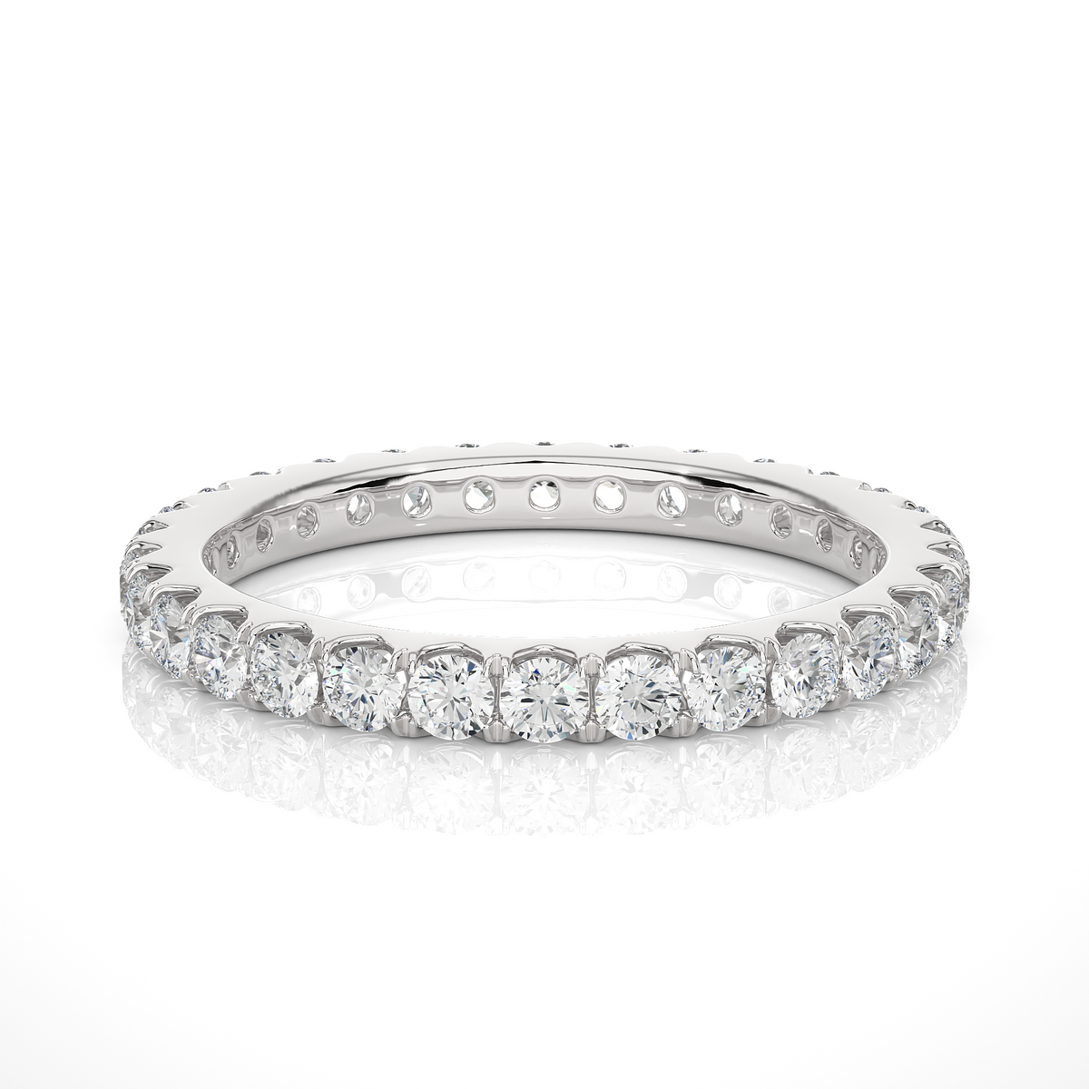 Channel Set Lab Grown Diamond Eternity Band , 14K White Gold, Yellow Gold Or Rose Gold Band For Gifted By Brother Birthday - HIGHCARAT DIAMONDS