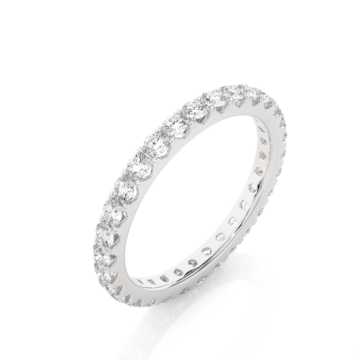 Channel Set Lab Grown Diamond Eternity Band , 14K White Gold, Yellow Gold Or Rose Gold Band For Gifted By Brother Birthday - HIGHCARAT DIAMONDS