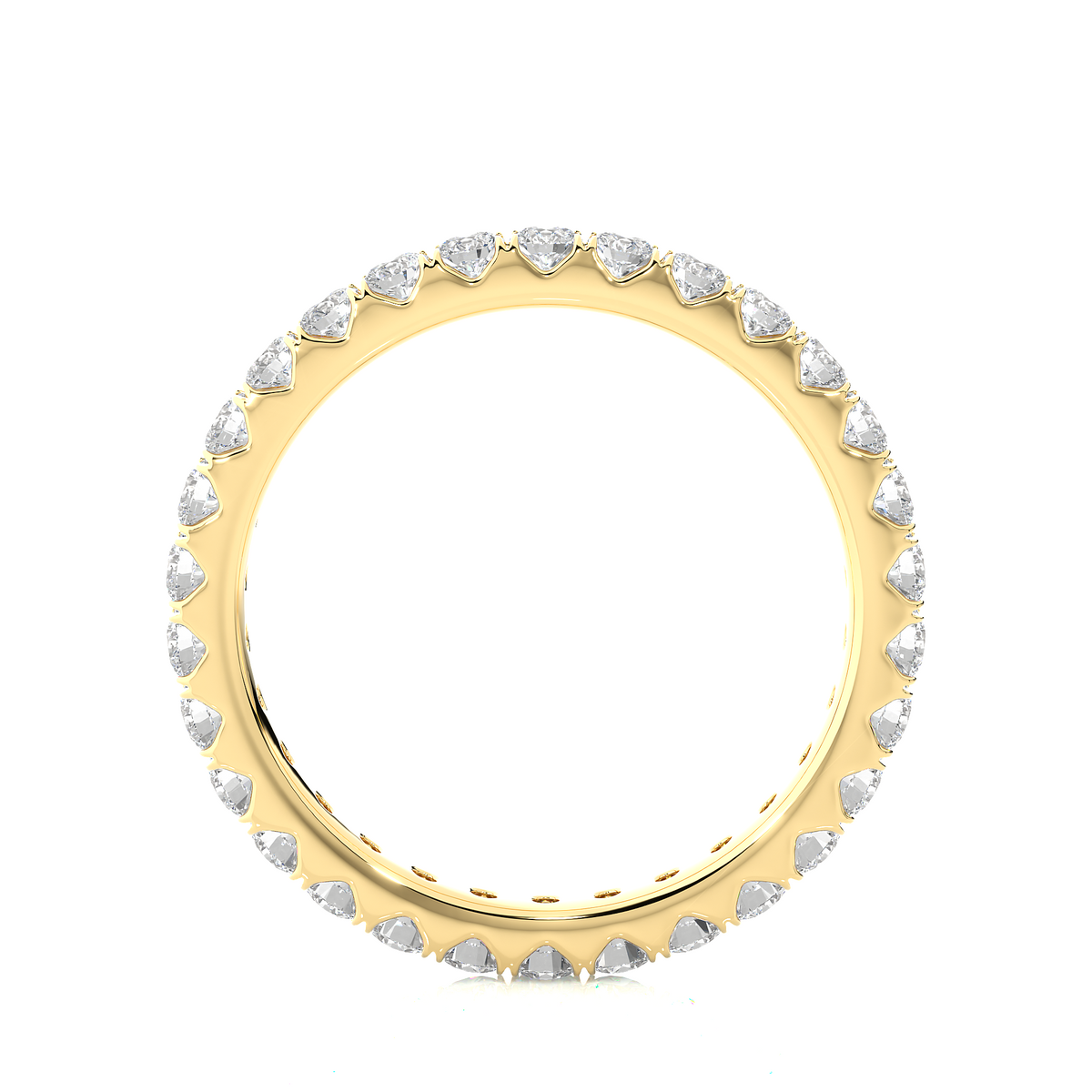 Channel Set Lab Grown Diamond Eternity Band , 14K White Gold, Yellow Gold Or Rose Gold Band For Gifted By Brother Birthday - HIGHCARAT DIAMONDS