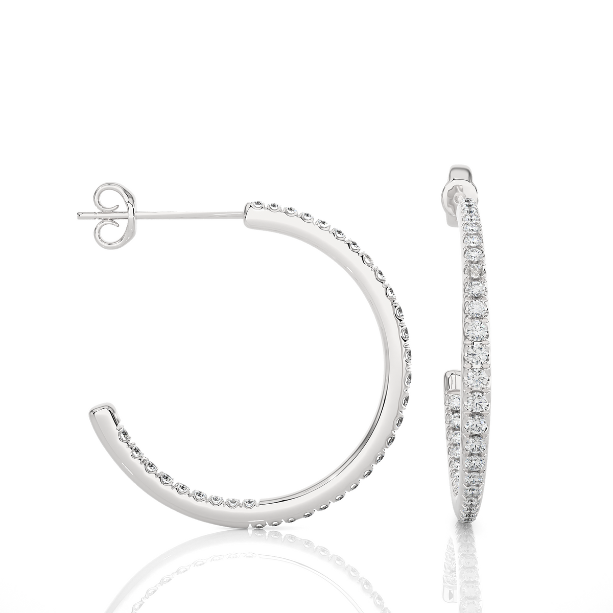 14K Gold Huggie Hoop  Diamond Earrings Classic And Comfortable Style Gift For Her - HIGHCARAT DIAMONDS