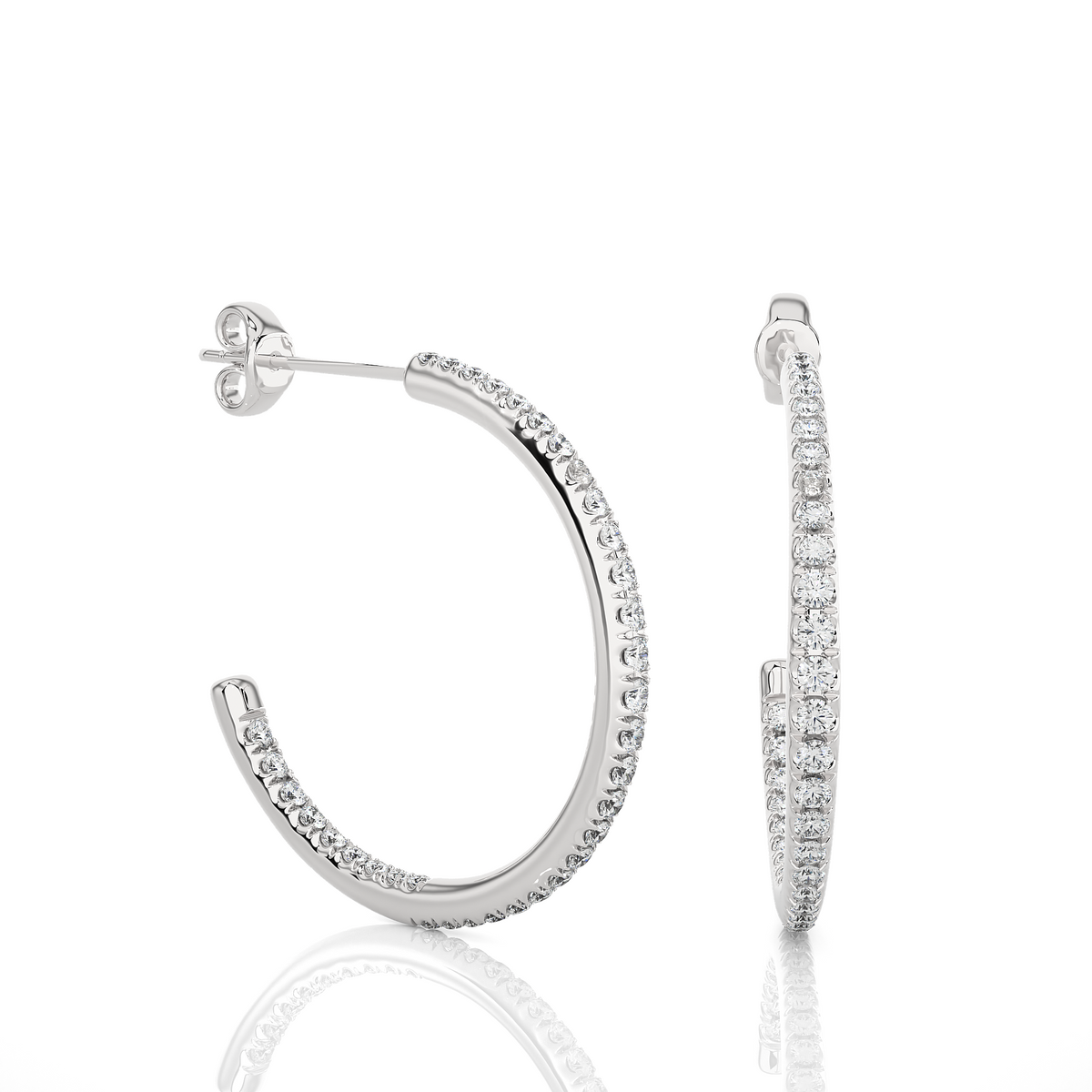 14K Gold Huggie Hoop  Diamond Earrings Classic And Comfortable Style Gift For Her - HIGHCARAT DIAMONDS