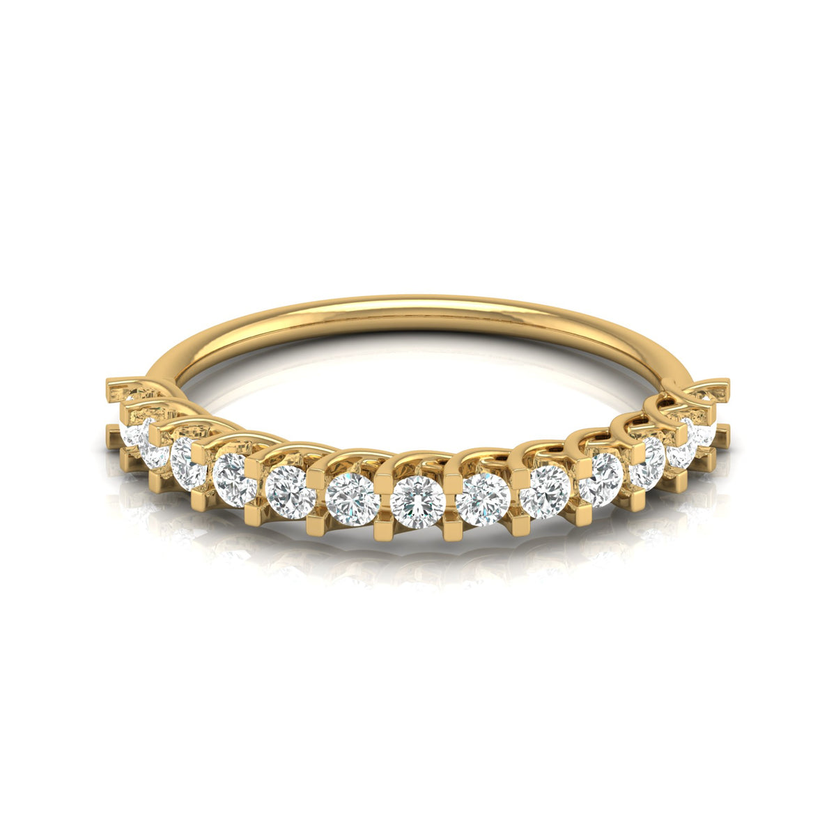 Daily Wearing Diamond Band Ring In 14K Gold Perfect Fit For Any Finger Lab-Grown Or Natural - HIGHCARAT DIAMONDS