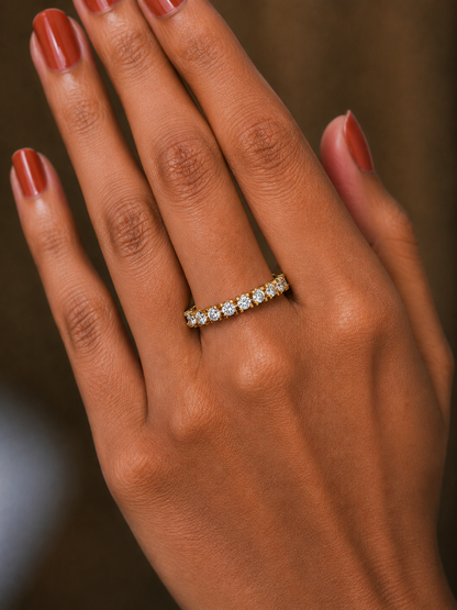 Daily Wearing Diamond Band Ring In 14K Gold Perfect Fit For Any Finger Lab-Grown Or Natural - HIGHCARAT DIAMONDS