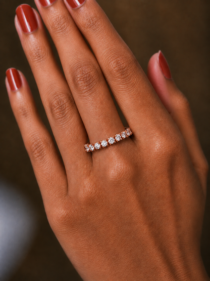 Daily Wearing Diamond Band Ring In 14K Gold Perfect Fit For Any Finger Lab-Grown Or Natural - HIGHCARAT DIAMONDS