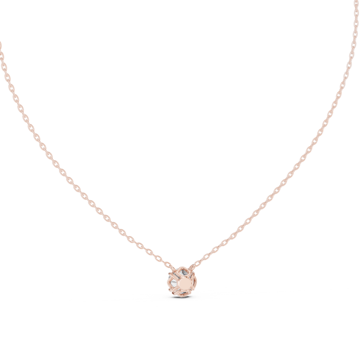 14K Gold Round Cut Labgrown Diamond Pendant Simple & Elegant Jewelry Gift For Her - HIGHCARAT DIAMONDS