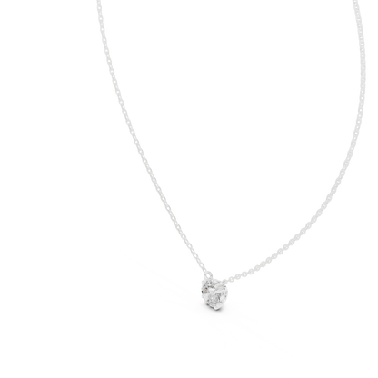 14K Gold Round Cut Labgrown Diamond Pendant Simple & Elegant Jewelry Gift For Her - HIGHCARAT DIAMONDS