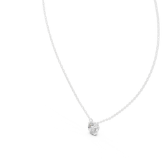 14K Gold Round Cut Lab Grown Diamond Pendant Angled Perspective