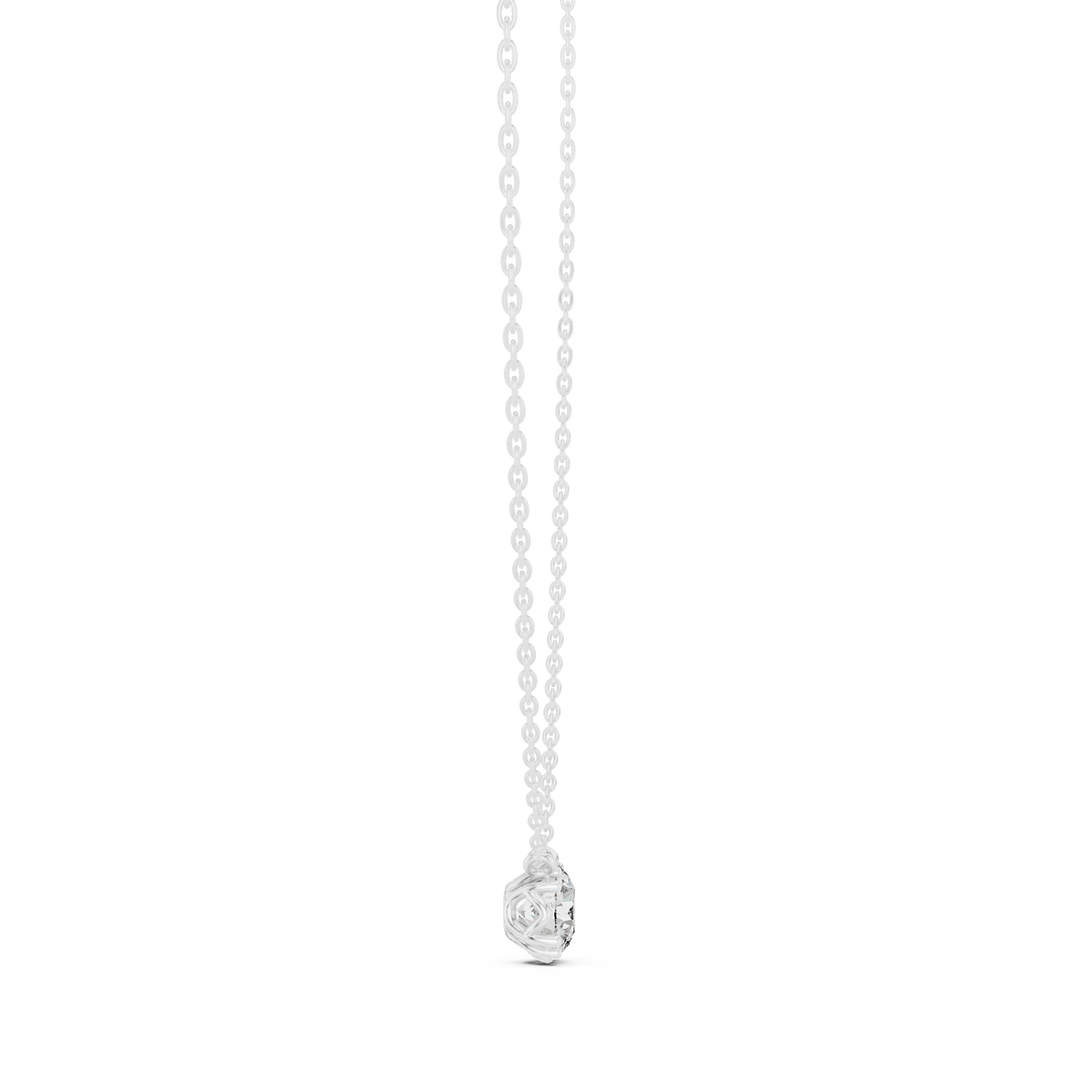 14K Gold Round Cut Labgrown Diamond Pendant Simple & Elegant Jewelry Gift For Her - HIGHCARAT DIAMONDS