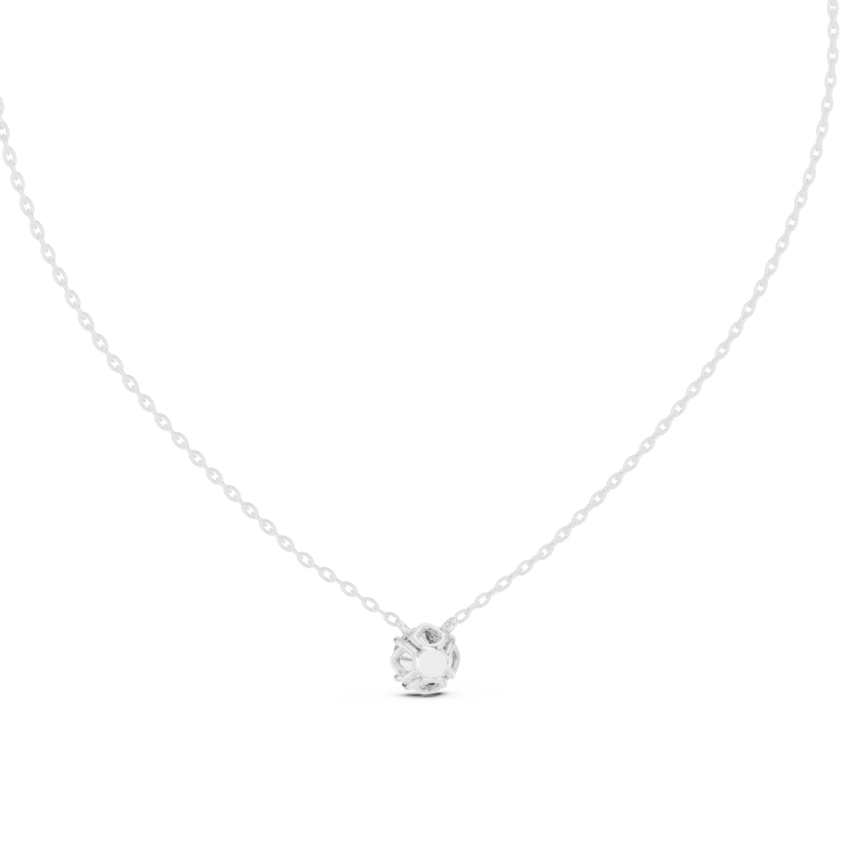 14K Gold Round Cut Labgrown Diamond Pendant Simple & Elegant Jewelry Gift For Her - HIGHCARAT DIAMONDS