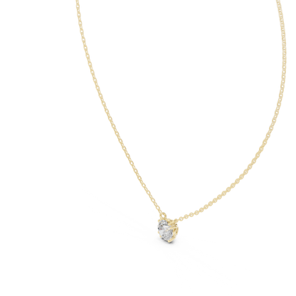 14K Gold Round Cut Labgrown Diamond Pendant Simple & Elegant Jewelry Gift For Her - HIGHCARAT DIAMONDS