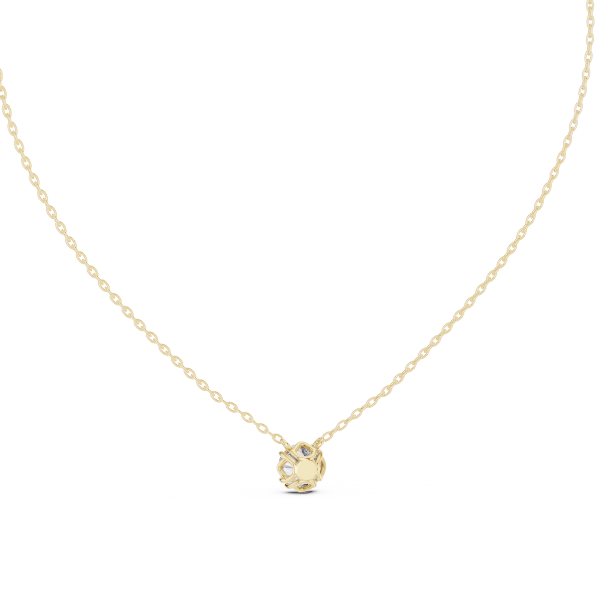 14K Gold Round Cut Labgrown Diamond Pendant Simple & Elegant Jewelry Gift For Her - HIGHCARAT DIAMONDS