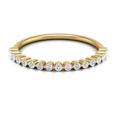 14K Gold Round Lab Grown Diamond Eternity Band Ring Front View