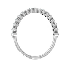 14K Gold Round Diamond Eternity Band Side Angle View