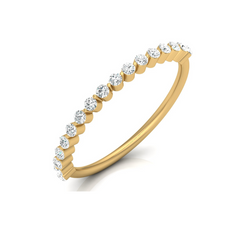 14K Gold Round Diamond Eternity Band Angled Perspective