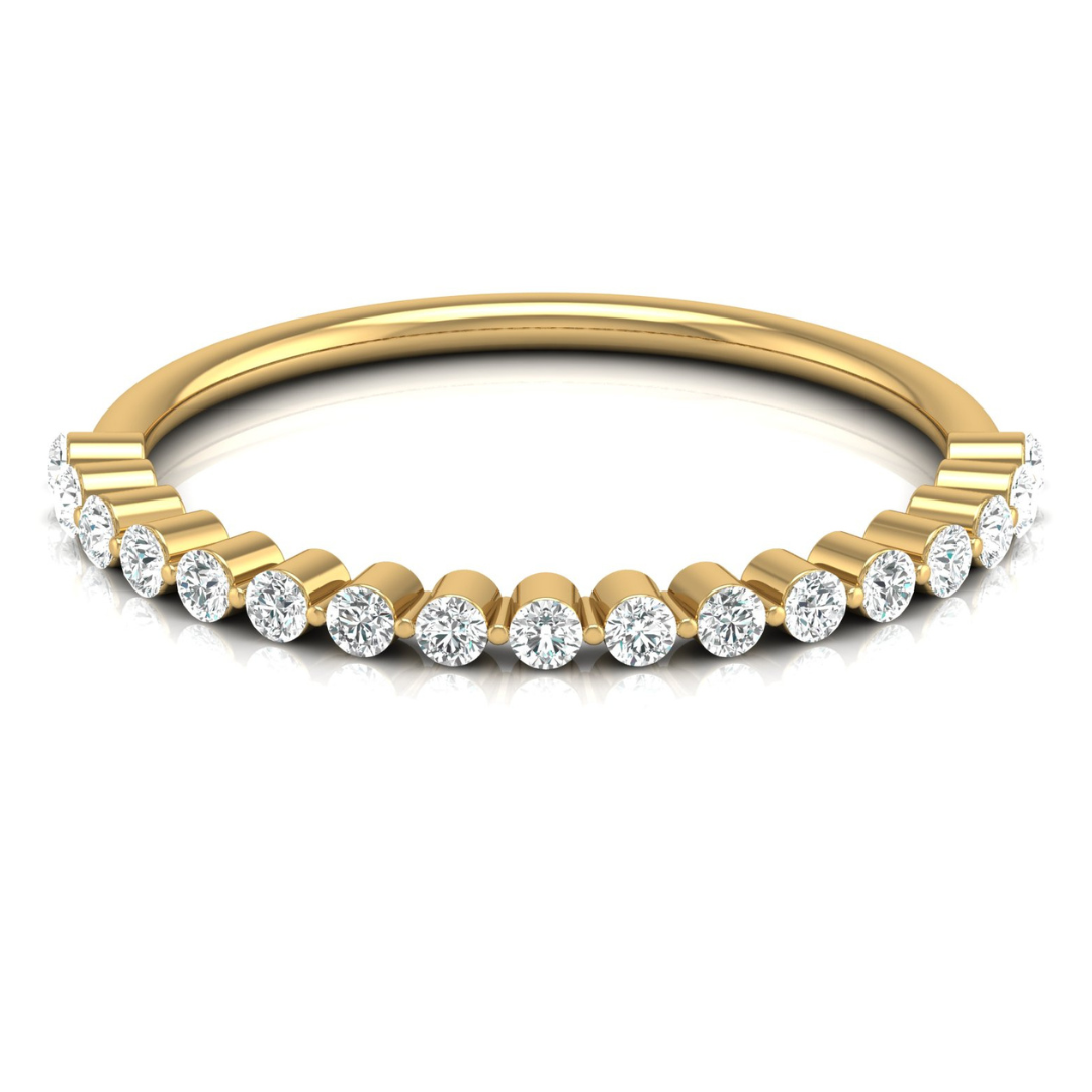 Round Cut Diamond Eternity Band Ring In 14K Gold Light & Comfortable For Daily Wearing - HIGHCARAT DIAMONDS