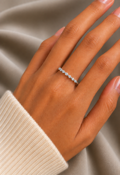 14K Gold Round Lab Grown Diamond Eternity Band Ring Alternate Angle