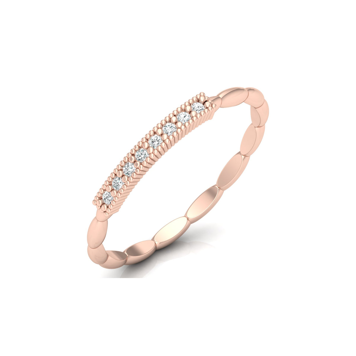Round Cut Labgrown Diamond Wedding Band Vintage 14 KT Solid Gold Ring For Women's - HIGHCARAT DIAMONDS