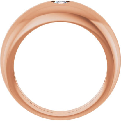 14k-rose-1/4-ct-lab-grown-diamond-dome-ring