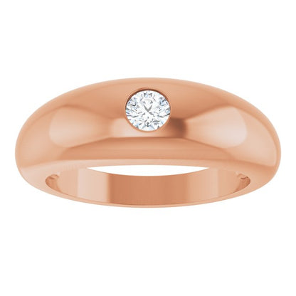 14k-rose-1/4-ct-lab-grown-diamond-dome-ring