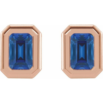 14k-rose-lab-grown-blue-sapphire-solitaire-earrings