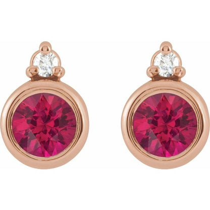 14k-rose--lab-grown-ruby-&-.03-ctw-natural-diamond-earrings