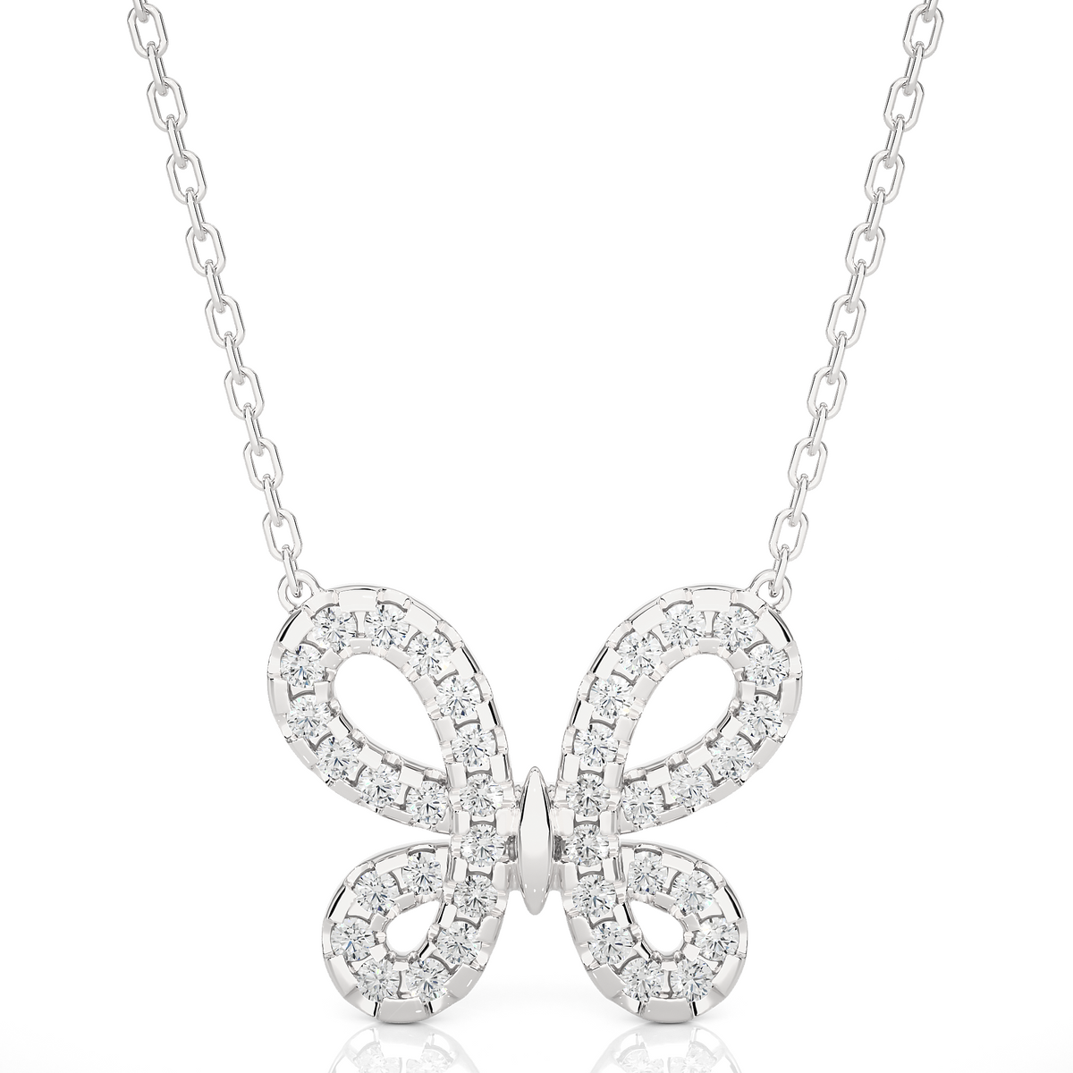 14K Solid Gold Butterfly Pendant with 0.31 CT Lab-Grown Diamonds Delicate Minimalist Jewelry - HIGHCARAT DIAMONDS