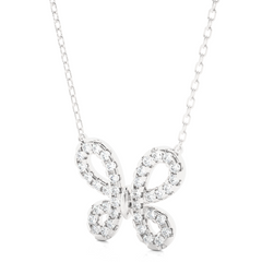 14K Solid Gold Butterfly Pendant with 0.31 CT Lab-Grown Diamonds Delicate Minimalist Jewelry - HIGHCARAT DIAMONDS
