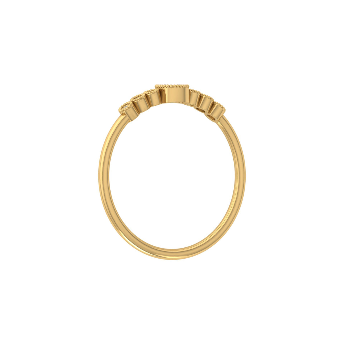 14K Solid Gold Cushion And Round Diamond Ring Cushion Cut Art Deco Engagement Ring - HIGHCARAT DIAMONDS
