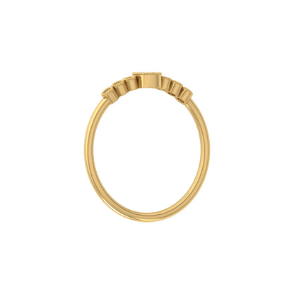 14K Solid Gold Cushion And Round Diamond Ring Cushion Cut Art Deco Engagement Ring - HIGHCARAT DIAMONDS