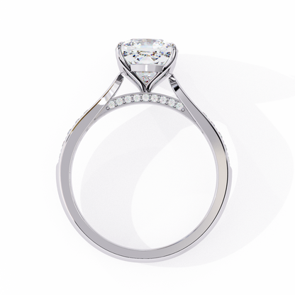 14K Solid Gold Cushion And Round lab Grown Diamond  Pave Set, Elegant Look Gift For her - HIGHCARAT DIAMONDS