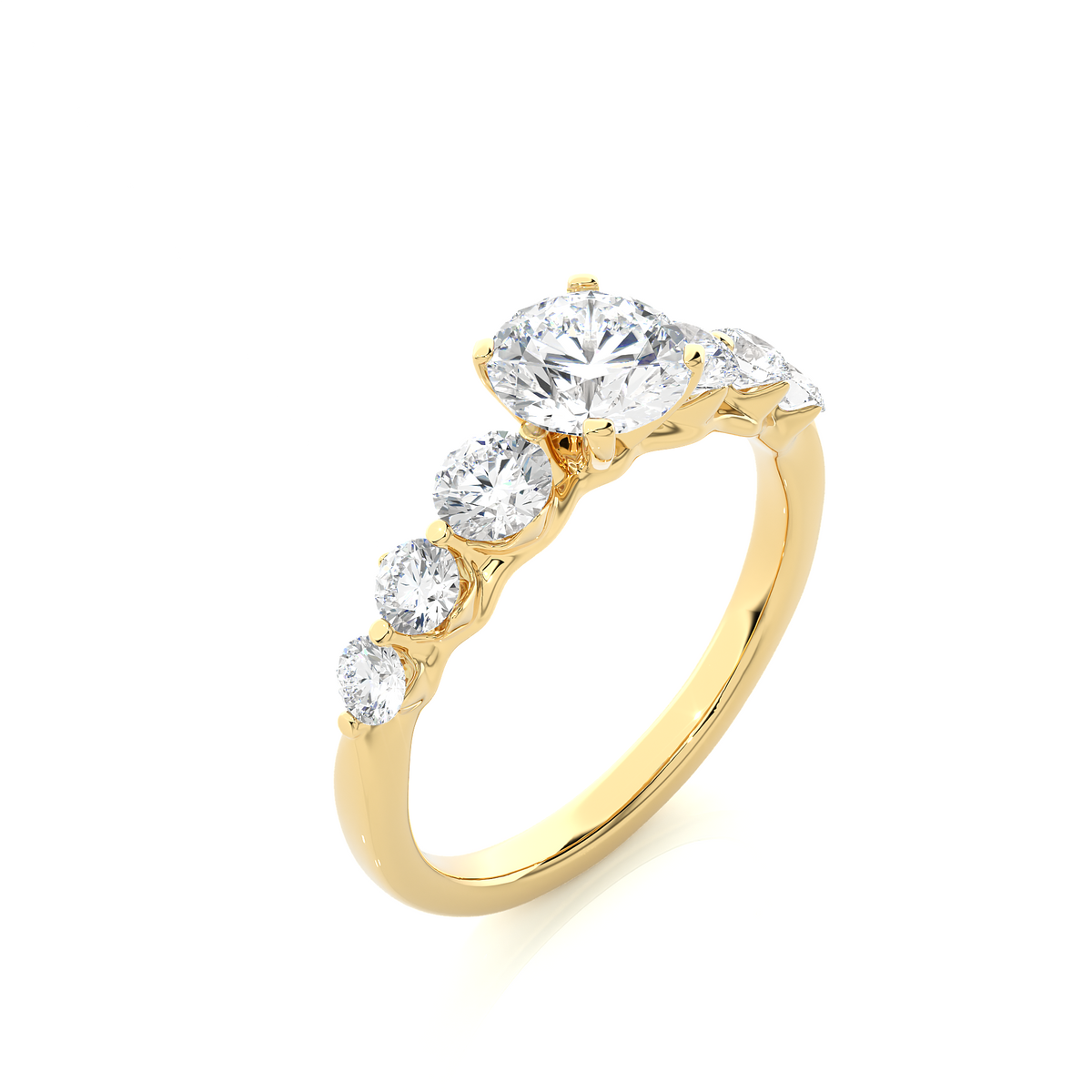 14K Solid Gold  Engagement Ring, Lab grown 1.44 Ct Round Diamond Women's Ring For Anniversary - HIGHCARAT DIAMONDS
