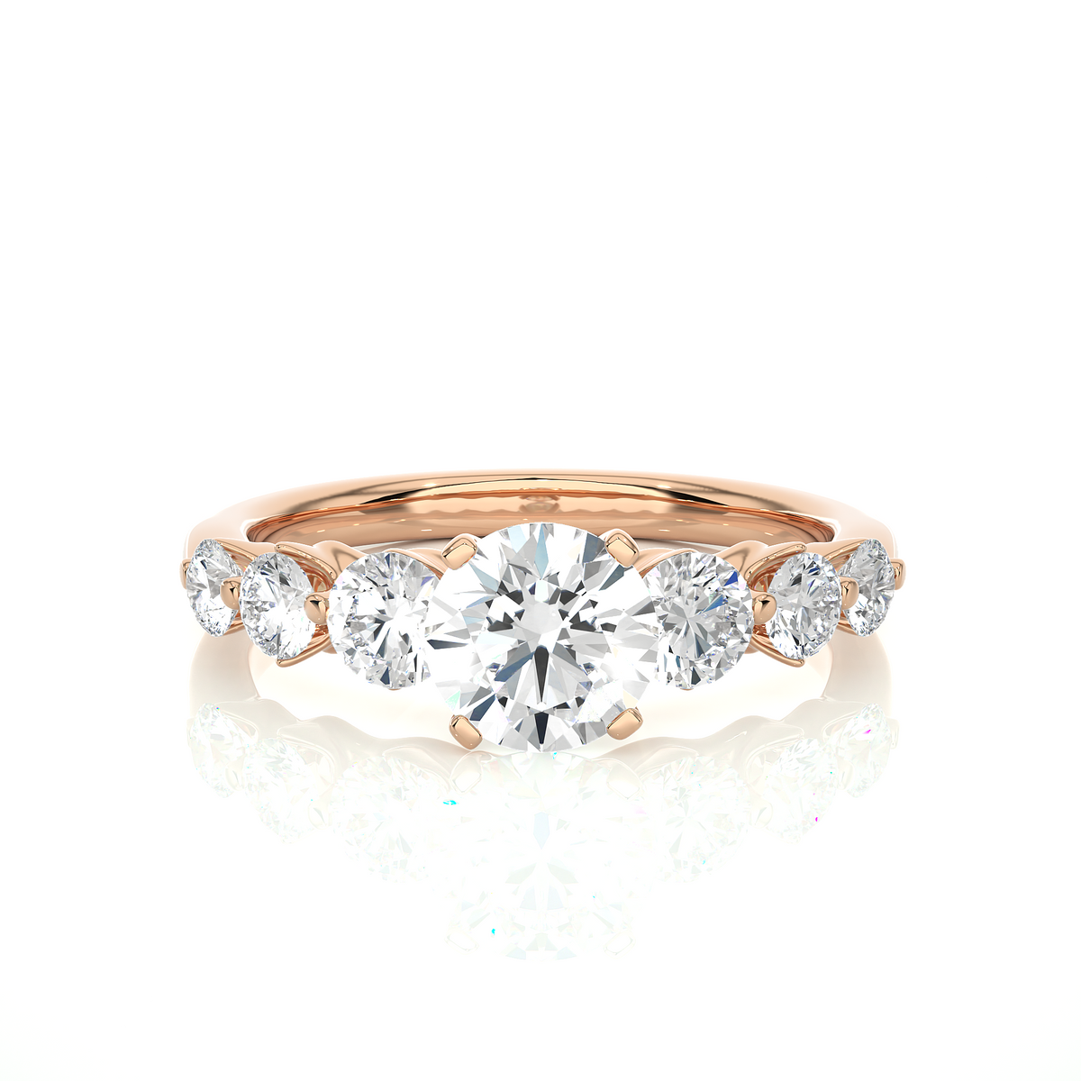14K Solid Gold  Engagement Ring, Lab grown 1.44 Ct Round Diamond Women's Ring For Anniversary - HIGHCARAT DIAMONDS