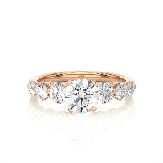 14K Solid Gold  Engagement Ring, Lab grown 1.44 Ct Round Diamond Women's Ring For Anniversary - HIGHCARAT DIAMONDS