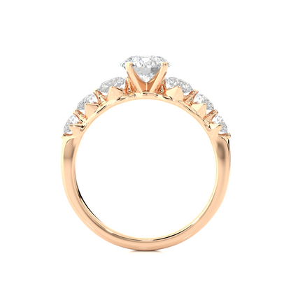 14K Solid Gold  Engagement Ring, Lab grown 1.44 Ct Round Diamond Women's Ring For Anniversary - HIGHCARAT DIAMONDS