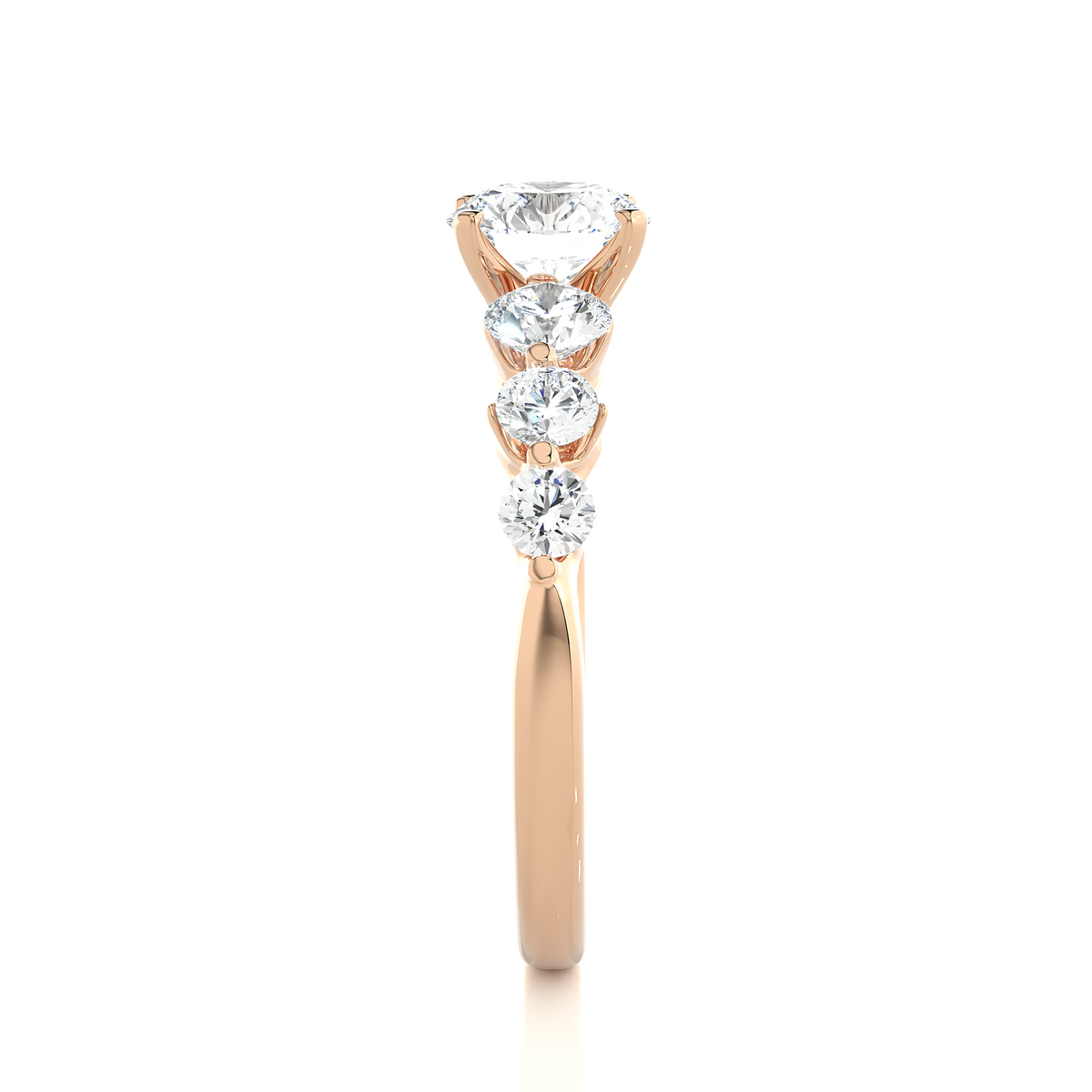 14K Solid Gold  Engagement Ring, Lab grown 1.44 Ct Round Diamond Women's Ring For Anniversary - HIGHCARAT DIAMONDS