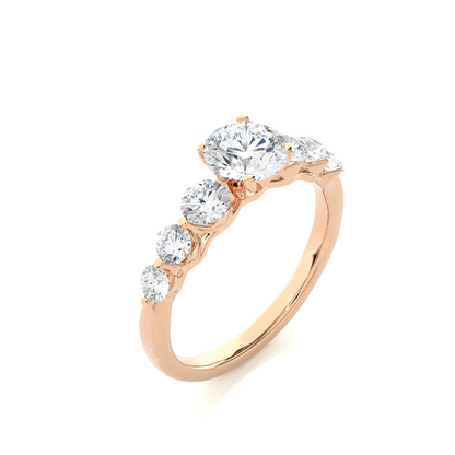 14K Solid Gold  Engagement Ring, Lab grown 1.44 Ct Round Diamond Women's Ring For Anniversary - HIGHCARAT DIAMONDS