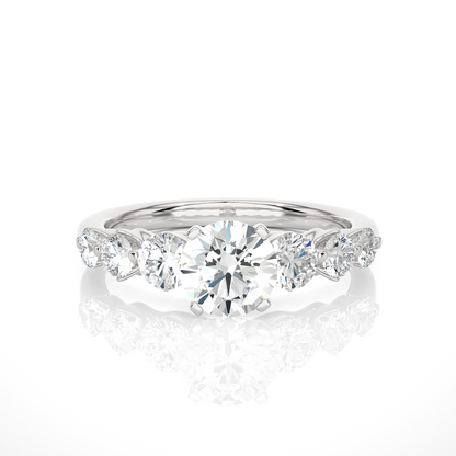 14K Solid Gold  Engagement Ring, Lab grown 1.44 Ct Round Diamond Women's Ring For Anniversary - HIGHCARAT DIAMONDS