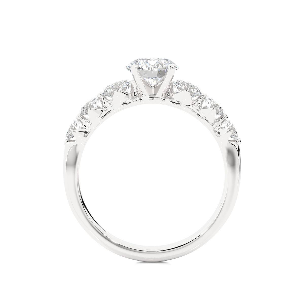 14K Solid Gold  Engagement Ring, Lab grown 1.44 Ct Round Diamond Women's Ring For Anniversary - HIGHCARAT DIAMONDS