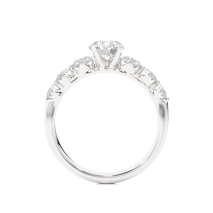 14K Solid Gold  Engagement Ring, Lab grown 1.44 Ct Round Diamond Women's Ring For Anniversary - HIGHCARAT DIAMONDS