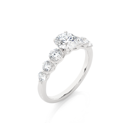 14K Solid Gold  Engagement Ring, Lab grown 1.44 Ct Round Diamond Women's Ring For Anniversary - HIGHCARAT DIAMONDS