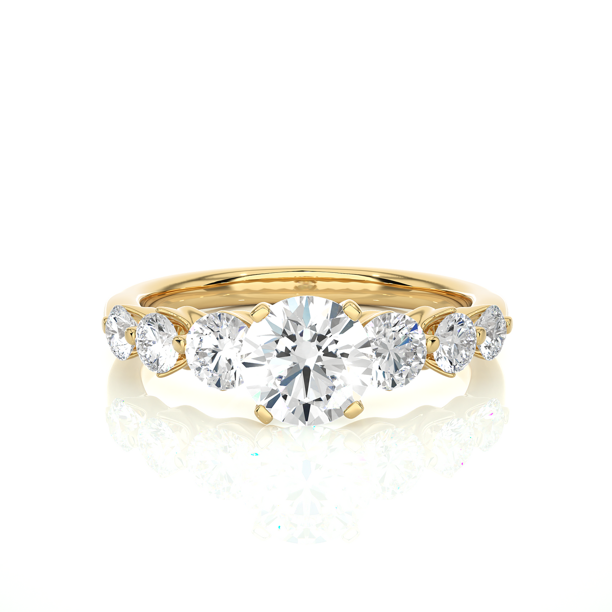 14K Solid Gold  Engagement Ring, Lab grown 1.44 Ct Round Diamond Women's Ring For Anniversary - HIGHCARAT DIAMONDS